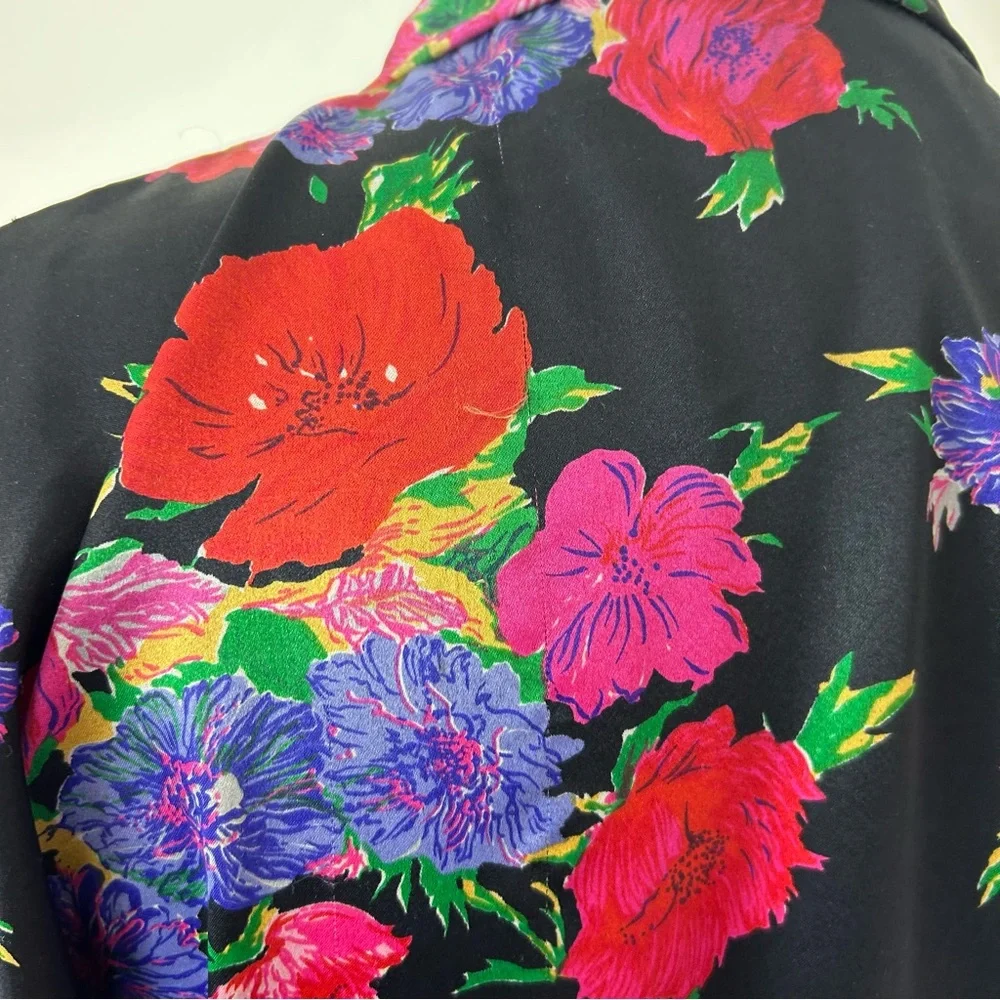 Vintage California Dynasty Satin Floral Robe‎ - Picture 10 of 11